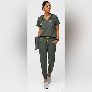 Figs Moss Green Scrub Pants